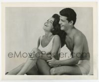 4m136 BEACH PARTY 8.25x10 still '63 close up of sexy Annette Funicello & Frankie Avalon laughing!