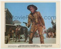 4m010 CAT BALLOU color 8x10 still #9 '65 great close up of mean Lee Marvin pointing gun in street!