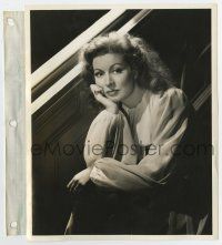4m400 GREER GARSON 8x10 key book still '40s seated close up resting her head on her hand!