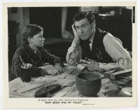4m427 HOW GREEN WAS MY VALLEY 8x10.25 still '41 young Roddy McDowall with worried Walter Pidgeon