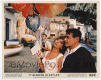 4m029 IT STARTED IN NAPLES color 8x10 still '60 c/u of Clark Gable & sexy Sophia Loren w/balloons