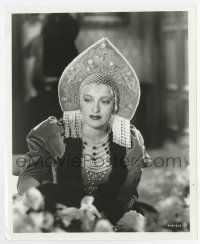 4m607 MAYTIME 8x10 still R62 close up of Jeanette MacDonald in wild outfit, hat & jewelry!