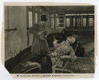 4m626 MONKEY BUSINESS 8x10 still '31 Ruth Hall scared by Harpo Marx opening bottle on ship!