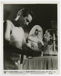 4m652 NUN'S STORY 8x10 still '59 Audrey Hepburn eyes doctor Peter Finch in operating room!