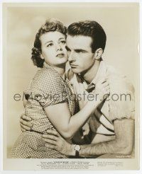 4m683 PLACE IN THE SUN 8x10 still '51 c/u of Shelley Winters embraced by worried Montgomery Clift!