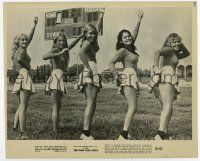 4m686 POM POM GIRLS 8.125x9.875 still '76 great image of sexy football cheerleaders by scoreboard!