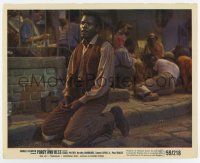 4m039 PORGY & BESS color 8x10 still '59 c/u of handicapped Sidney Poitier kneeling on street!