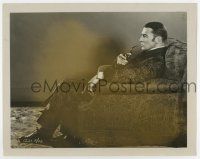 4m711 RETURN OF SHERLOCK HOLMES 8x10 still '29 seated Clive Brook with pipe & smoking jacket!