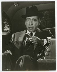 4m737 SABRINA 7.25x9.5 still '54 Humphrey Bogart dictating into a machine in back seat of car!