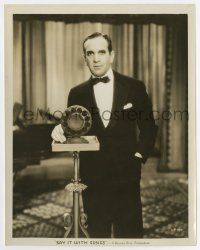 4m742 SAY IT WITH SONGS 8x10.25 still '29 c/u of Al Jolson in tuxedo standing by microphone!