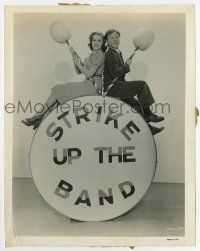 4m795 STRIKE UP THE BAND 8x10.25 still '40 Mickey Rooney & Judy Garland on giant drum, Berkeley!