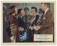 4m034 MAGNIFICENT OBSESSION color English FOH LC '54 Barbara Rush & others greet blind Jane Wyman!