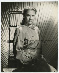 4m083 ANDREA KING 7.5x9.25 still '40s in really fancy trench coat with epaulets & trim by Bert Six!