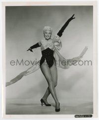 4m759 SHEREE NORTH 8.25x10 still '50s full-length in sexy showgirl outfit & fishnet stockings!