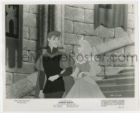 4m764 SLEEPING BEAUTY 8.25x10 still '59 Disney cartoon classic, the Prince escorts her down stairs