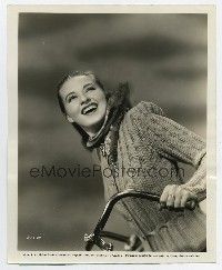 4m805 SUSANNA FOSTER 8.25x10 still '44 the pretty actress as a sweater girl laughing on bicycle!