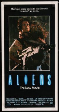 4p065 ALIENS Aust daybill '86 Cameron, there are some places in the universe you don't go alone!