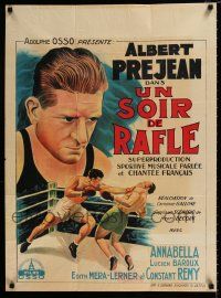 4p391 DRAGNET NIGHT Belgian '31 Carmine Gallone's Un Soir De Rafle, Albert Prejean, boxing art!