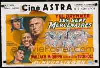 4p428 MAGNIFICENT SEVEN Belgian R71 Yul Brynner, Steve McQueen, John Sturges' 7 Samurai western!