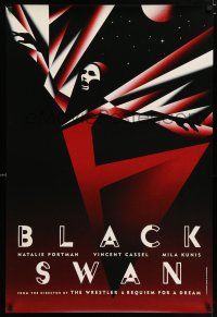 4p109 BLACK SWAN teaser DS English 1sh '10 incredible black and red La Boca deco art of dancer!