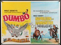 4p126 DUMBO/NAPOLEON & SAMANTHA British quad '72 Walty Disney, double bill release, great art!