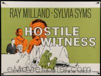 4p131 HOSTILE WITNESS British quad '68 Ray Milland, Felix Aylmer, Sylvia Syms!