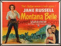 4p136 MONTANA BELLE British quad '52 sexy Jane Russell wants to get friendly, different art!