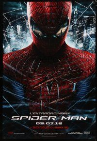4p016 AMAZING SPIDER-MAN teaser DS Canadian 1sh '12 Andrew Garfield over city!