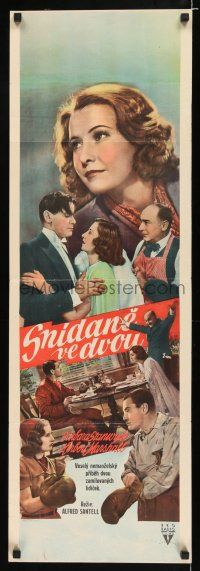 4p006 BREAKFAST FOR TWO Czech 13x38 '37 Barbara Stanwyck & Herbert Marshall boxing, cast montage!
