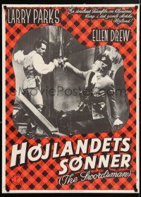 4p823 SWORDSMAN Danish '49 swashbuckler Larry Parks, directed by Joseph H. Lewis!