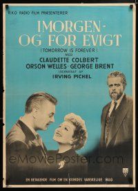4p830 TOMORROW IS FOREVER Danish '50 portraits of Orson Welles, Claudette Colbert & Brent!