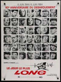 4p172 LONGEST DAY French 25x34 R84 Zanuck's WWII D-Day movie with 42 international stars pictured!