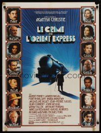 4p178 MURDER ON THE ORIENT EXPRESS French 23x32 '74 Agatha Christie, great images of cast!