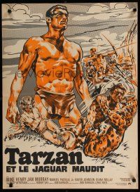 4p189 TARZAN & THE GREAT RIVER French 23x31 '67 different Roje art of Mike Henry in the title role
