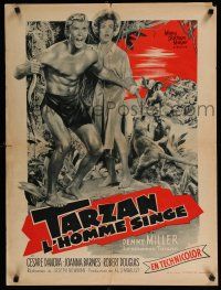 4p190 TARZAN THE APE MAN French 24x31 '59 Edgar Rice Burroughs, Denny Miller & Joanna Barnes!