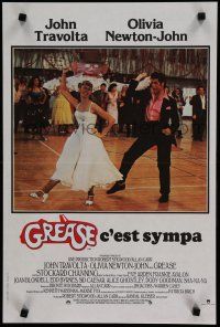 4p154 GREASE French 16x24 '78 John Travolta & Olivia Newton-John in a most classic musical!