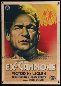 4p478 EX-CHAMP Italian 1sh '39 completely different art of Victor McLaglen, boxing!