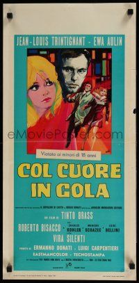 4p510 DEADLY SWEET Italian locandina '67 Col Cuore in gola, Jean-Louis Trintignant, Ewa Aulin!