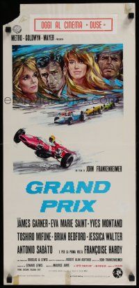 4p524 GRAND PRIX Italian locandina R70s Formula 1 race car driver James Garner, Howard Terpning art!