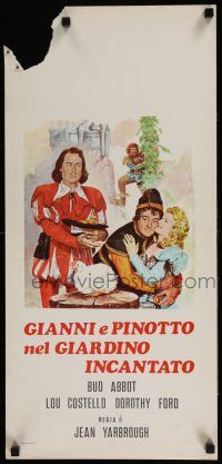 4p535 JACK & THE BEANSTALK Italian locandina R60s Abbott & Costello, their first picture in color