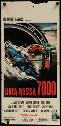 4p565 RED LINE 7000 Italian locandina '66 Howard Hawks, best different car racing art by Avelli!