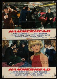 4p489 HAMMERHEAD set of 4 Italian photobustas '68 detective Vince Edwards & sexy Judy Geeson!