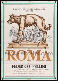 4p215 FELLINI'S ROMA Spanish '76 Italian Federico classic, the fall of the Roman Empire!