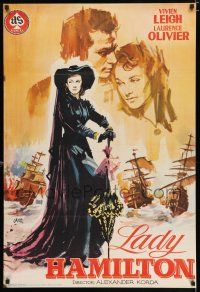4p254 THAT HAMILTON WOMAN Spanish R65 full-length Vivien Leigh & kissed by Laurence Olivier!