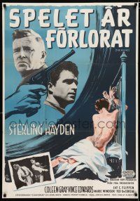 4p054 KILLING Swedish '57 Stanley Kubrick, Sterling Hayden, classic film noir crime caper!