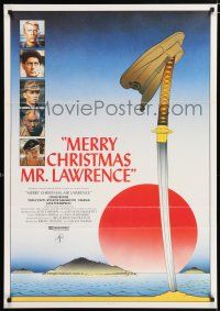 4p055 MERRY CHRISTMAS MR. LAWRENCE Swedish '83 really cool art of David Bowie & cast by Makhi!