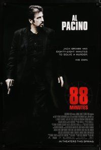 4r014 88 MINUTES advance DS 1sh '08 Al Pacino has to solve his own murder before it happens!