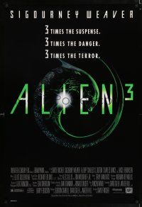 4r029 ALIEN 3 1sh '92 Sigourney Weaver, 3 times the danger, 3 times the terror!