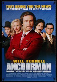 4r047 ANCHORMAN DS 1sh '04 The Legend of Ron Burgundy, image of newscaster Will Ferrell!