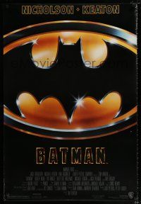 4r067 BATMAN 1sh '89 directed by Tim Burton, cool image of Bat logo!